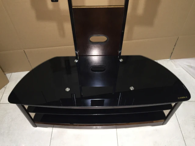 Подставка под телевизор изогнутая деревянная с натуральным лаком, угловая Подставка для телевизора черного и орехового цвета с ЖК-дисплеем 32 ~ 55 дюймов