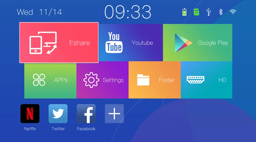 Laser smart  Projector  Pico  1000 lumens Video Projectors Android 6.0  Full hd passive 3d projector used  Home Theater