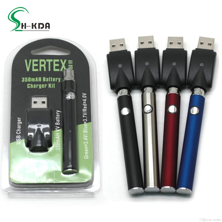 
2018 trending products 350mah cbd vape battery 510 cbd vaporizer charger kit slim vape pen starter kit 