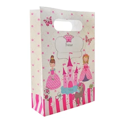 6pcs Paper Gift Bags girl princess portable handbag Party favor Presents Package Goodie Box
