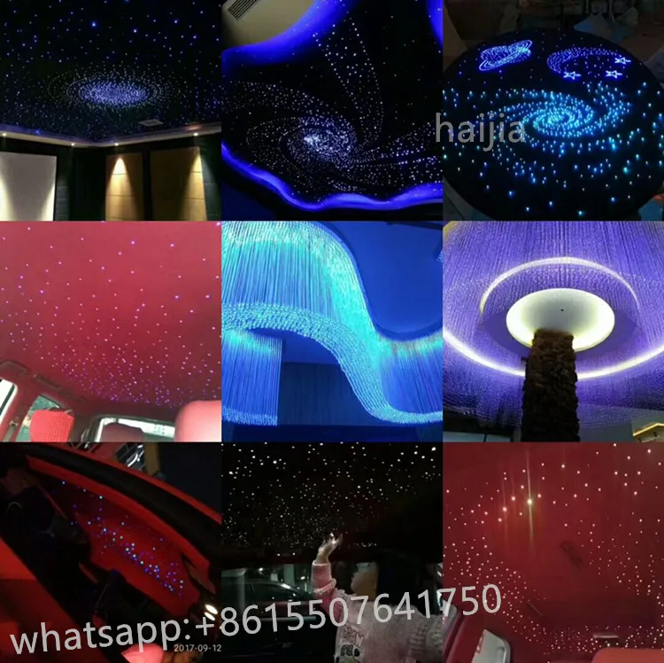 factory customization shape effetc and function led colorful fiber optic 3d moon twinkle and shooting star ceiling light