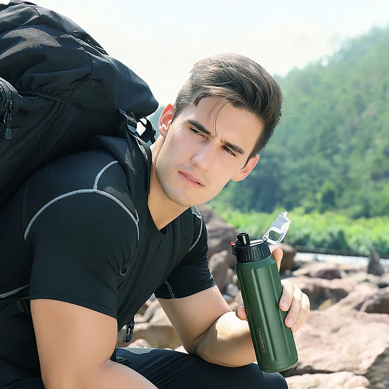 
FEIJIAN Sports Water Bottle 600ml 316 Double Walled SUS High Grade Portable Ultralight Popular for Climbing/Hiking/Running 