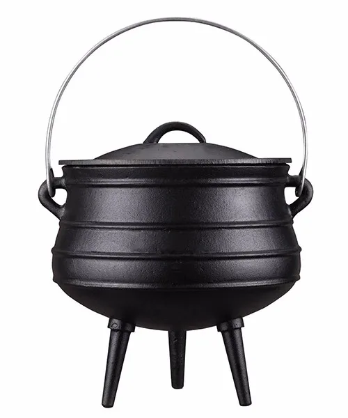 3 legs Camping Metal Big Belly Casting iron Indian Cooking Pots