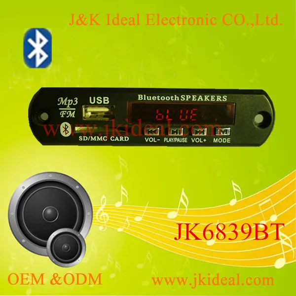Jk6839bt высокое качество автомобиль bluetooth аудио mp3 модуль декодера
