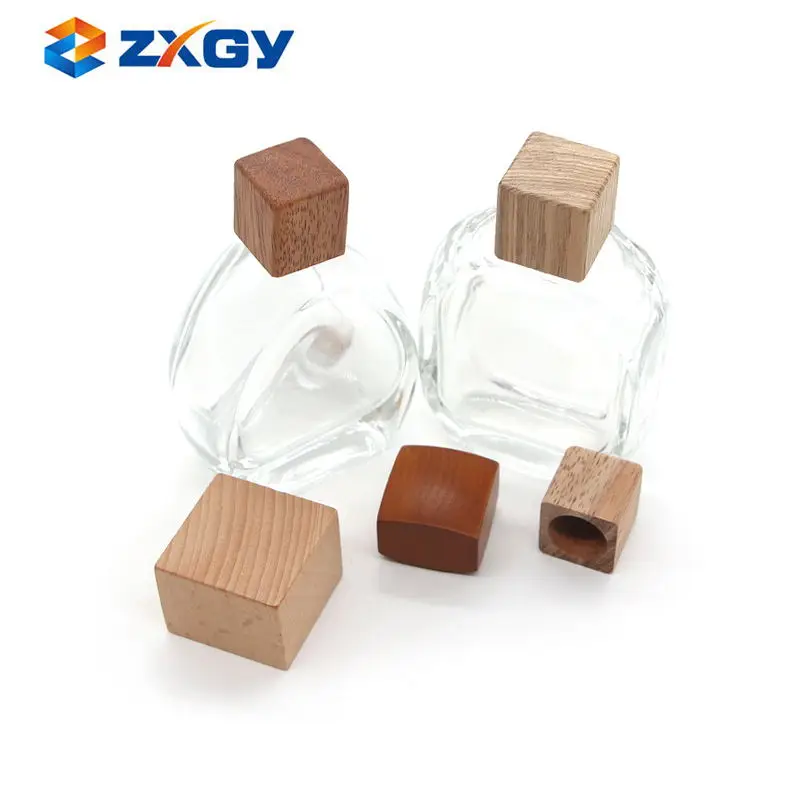 Square hand made wooden perfeme lid for bottle
