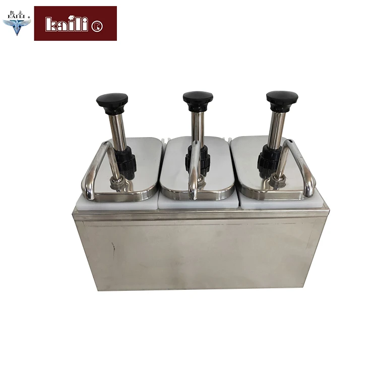 2L Hotel Supply Three head Stainless steel restaurant sauce dispenser ketchup dispenser