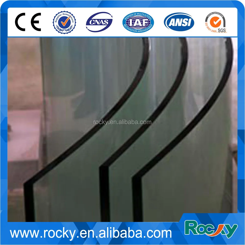 
Qingdao Rocky high quality best price 3mm-19mm thickness curved glass shelf 