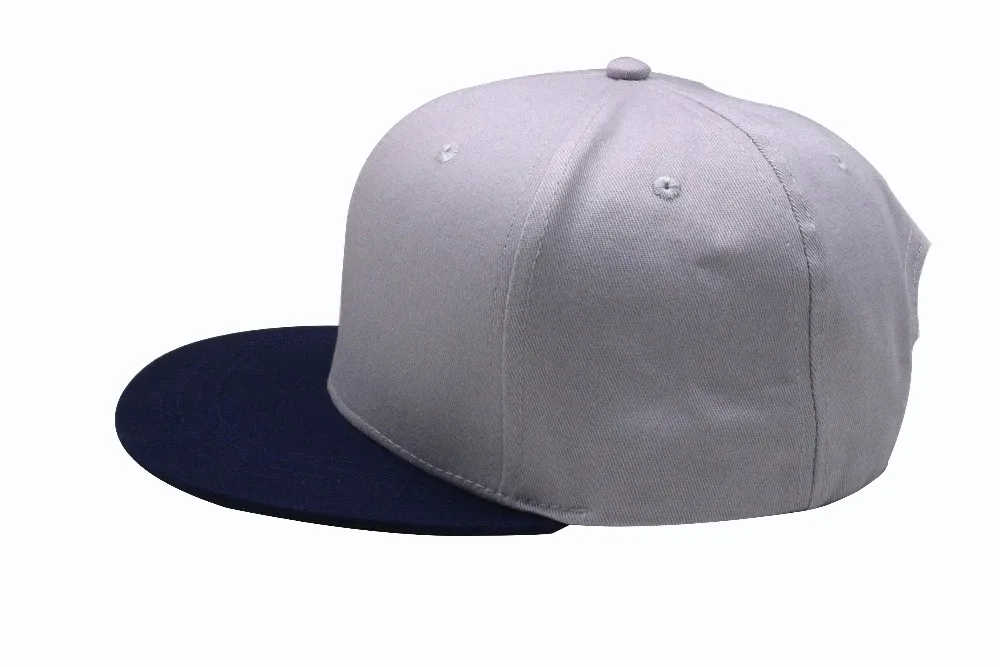 
Factory Custom High Quality Black Grey Plain Caps Hats Snapback 