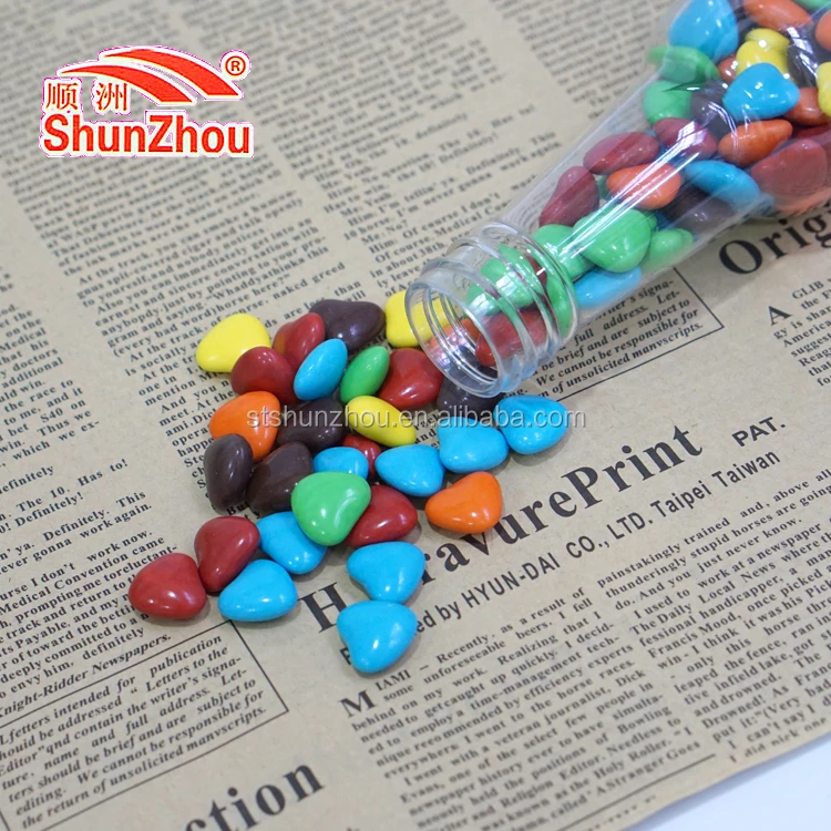 
145g beer shape bottle heart shape colorful coated sweet crispy chocolate beans 