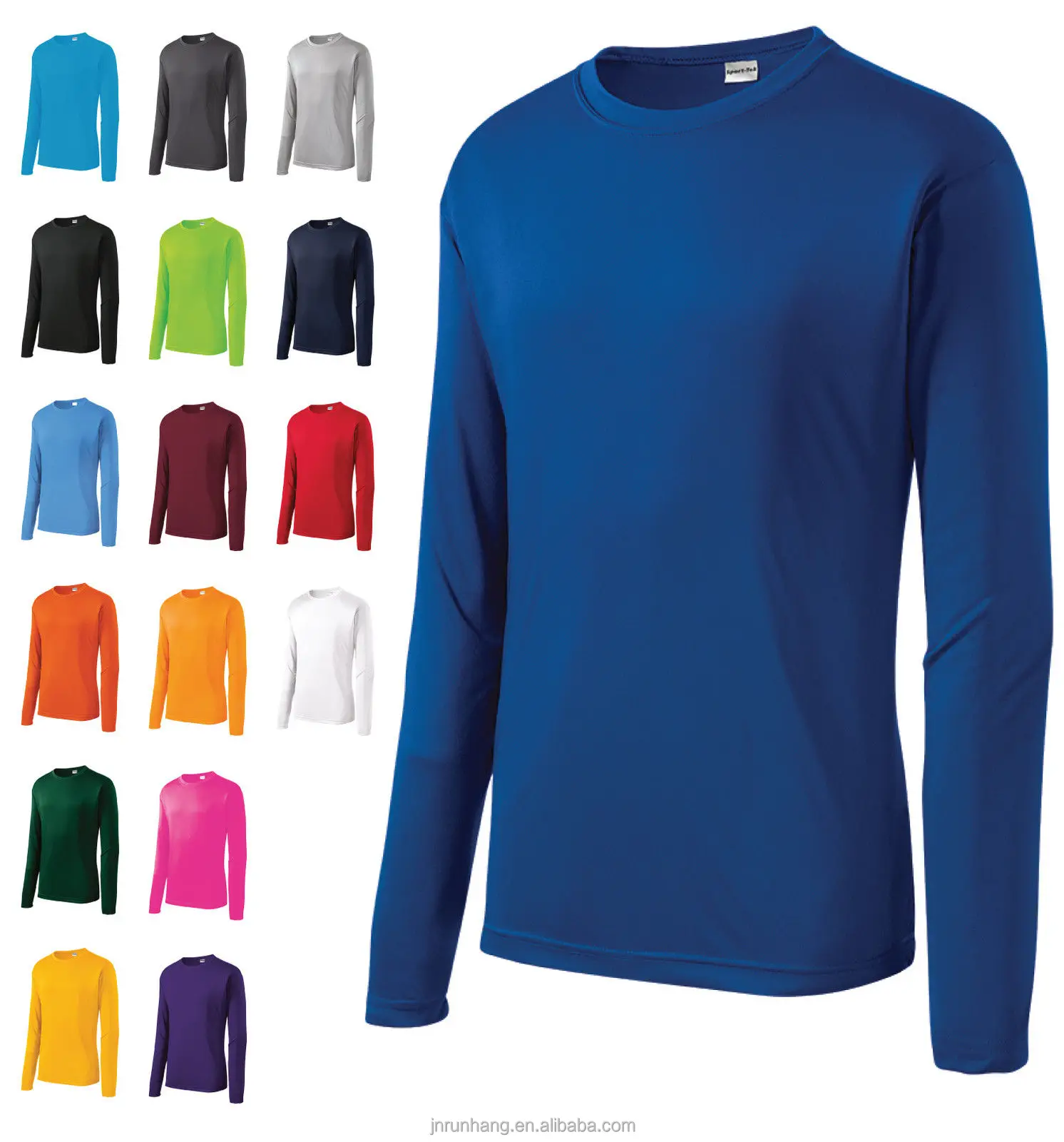 50% cotton 50% polyester long sleeve plain t shirt