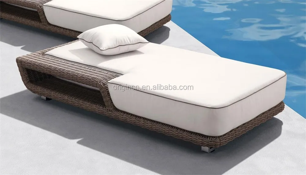 Tray table designed italian stylish summer rattan outdoor furniture resort elegant chaise lounge