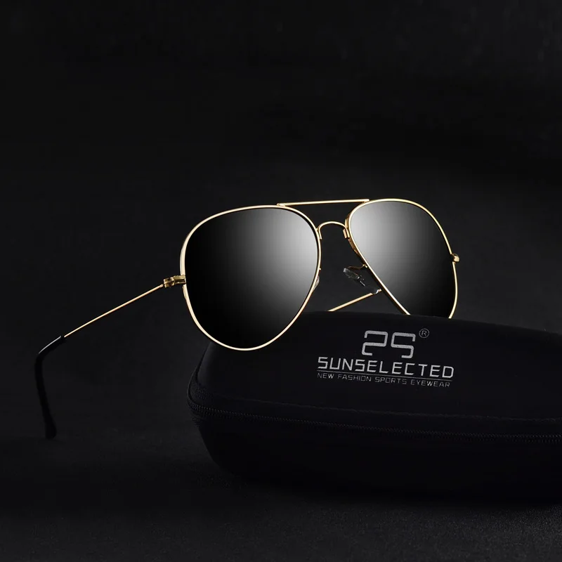 High quality fashion Pilot polarized mirror shades  men women sun glasses  Classic Brand Designer unisex sunglasses