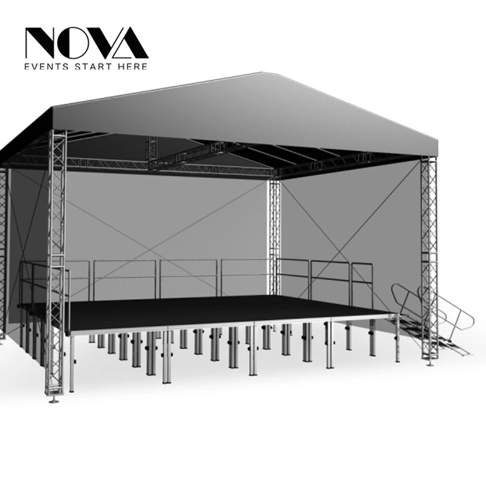 Black truss display steel and aluminum truss stage