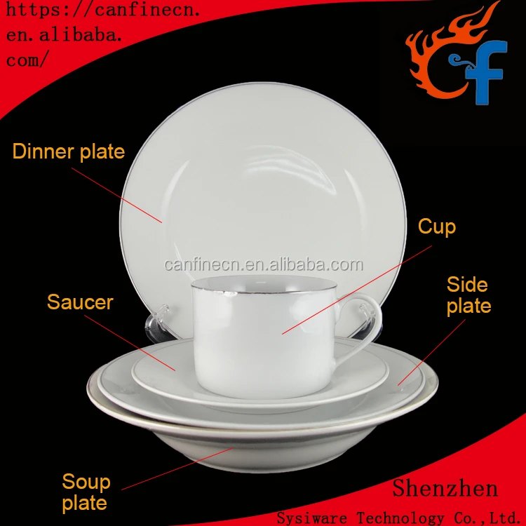 Dinner Set Plate Ceramic Porcelain Floral Design Luxury Cheap Wholesale Dishes White 20/30PCS Plates Sets Dinnerware