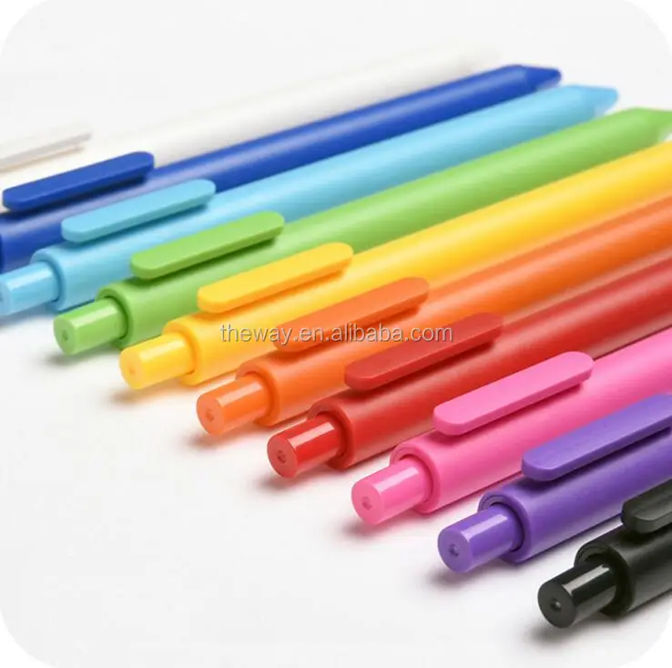 Top Quality Jelly color barrel retractable  pen Soft plastic Barrel  gel pen custom logo