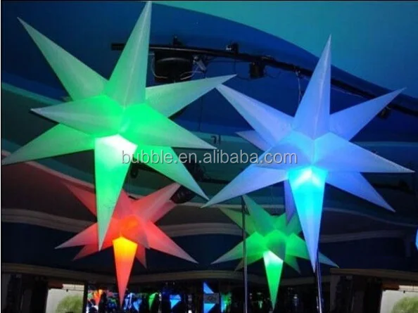 Надувной светящийся воздушный шар диаметром 2 м подвесной со звездами для вечеринки