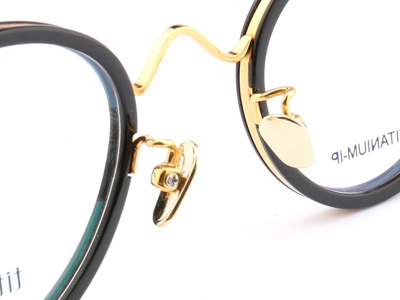 Fashionable titanium  design with the full acetate rim eyeglasses new models optical glasses 9117