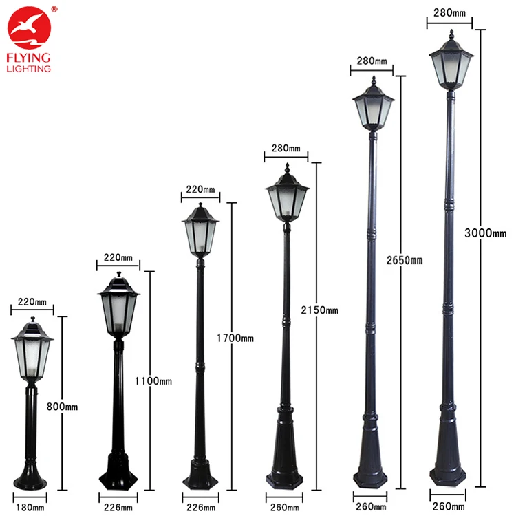 Flyinglighting  flame fish solar garden light with vintage light pole oem premium supplier garden light