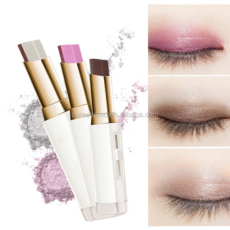 Private Label Hot Sale Waterproof Double Color Shimmer Eye shadow Stick Eyeshadow Pen