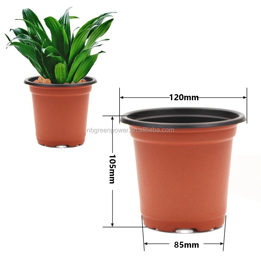 120mm pp green house double color plastic flower pot