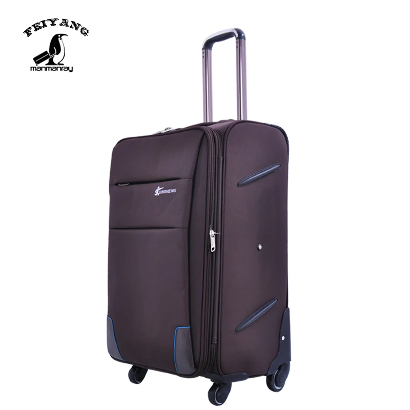 Soft luggage trolley bag oxford customized logo suitcase  high quality oxford fabric luggage