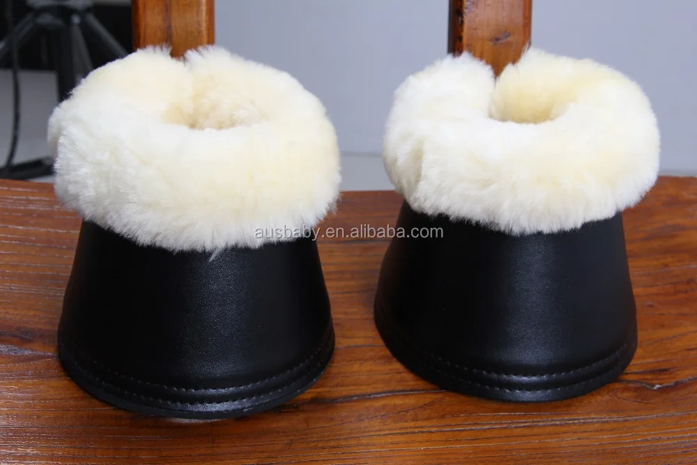 Horse bell boots Synthetic leather sheepskin