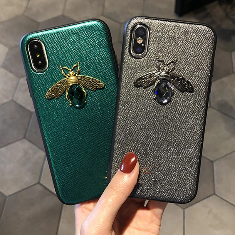 11 PRO XS Plus Max Luxury Diamond Bee Glitter soft case for iphone 7 8 hard cover for samsung S8 S9 S10 Note9