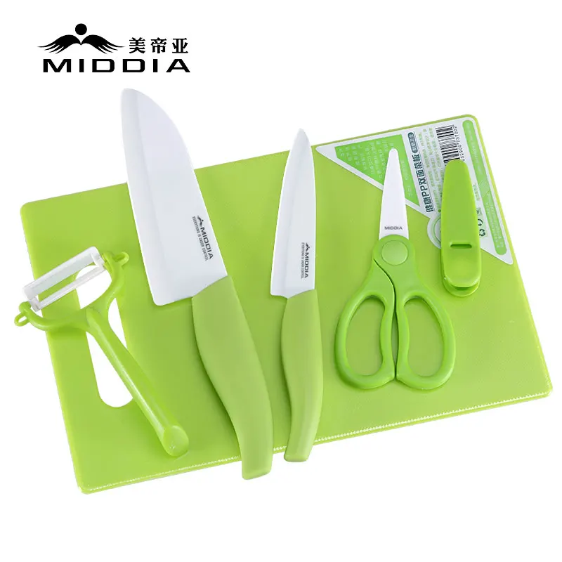 Kitchenware Ceramic Knife Set with Cutting Board Ceramic Scissors Ceramic Knife Set