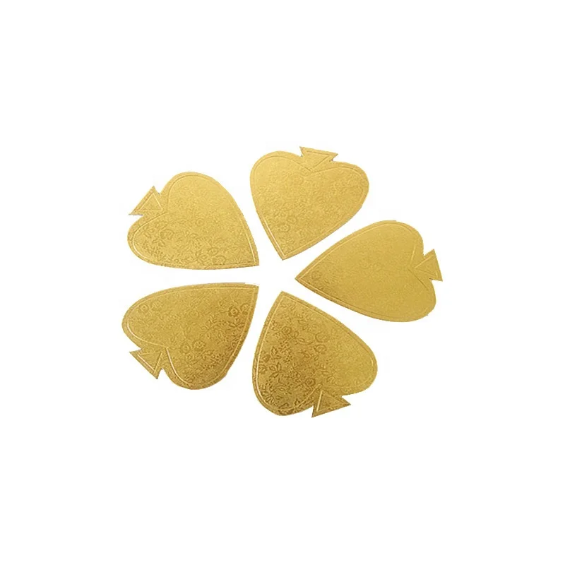 Heart Shape Golden Paper Cake Tray Mini Paper Board Cakeboards