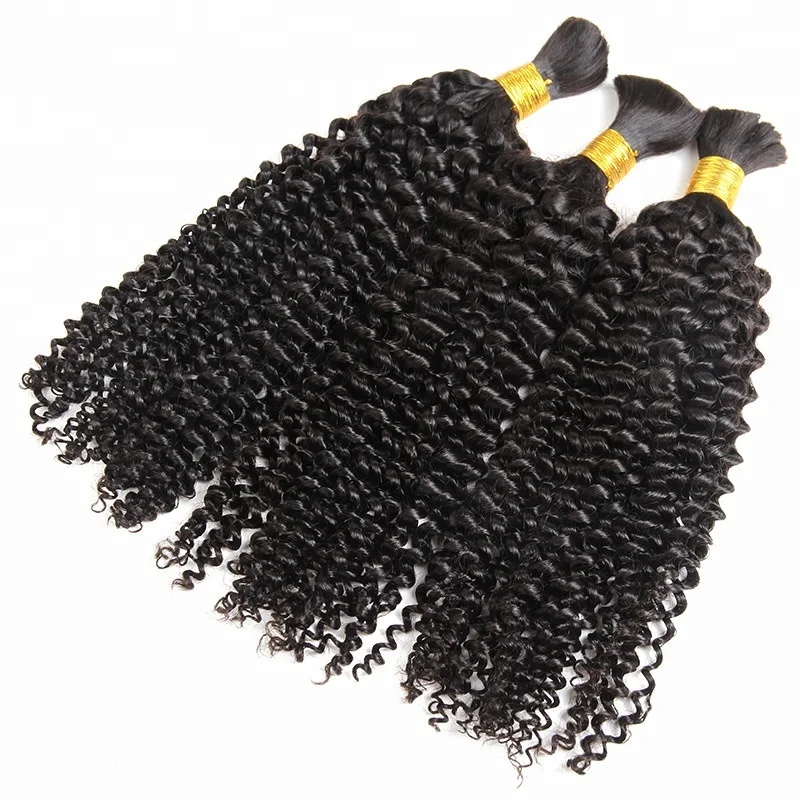 Human Braiding Hair Bulk No Weft Kinky Curly Human Hair Bundles Remy Hair Extensions