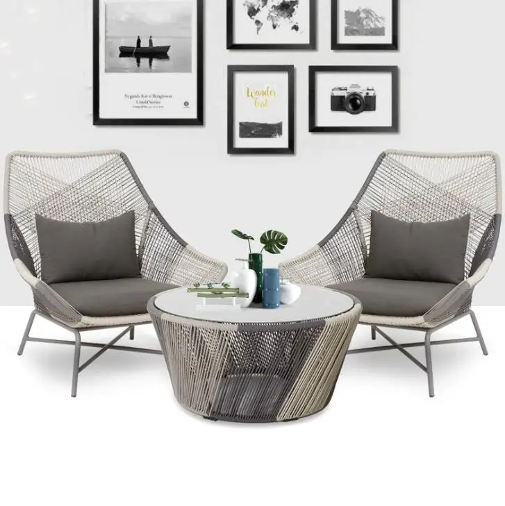 Outdoor Garden Coffee Set Rattan Wicker Lounge Chair Garden Chair