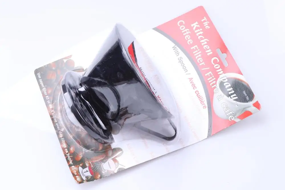 Number 2-Size Filter, Brews 2 to 6-Cups black Coffee Cone Dripper Coffee Maker Coffee Reusable Filter Cone with spoon