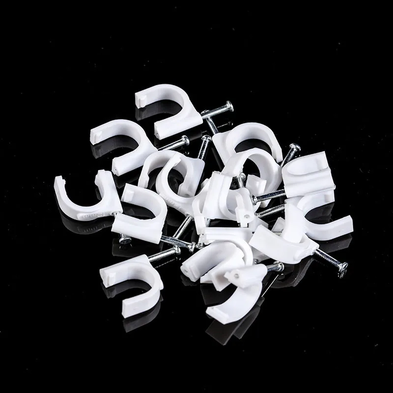 
Flat electrical cable wire cord and plastic cable clips 