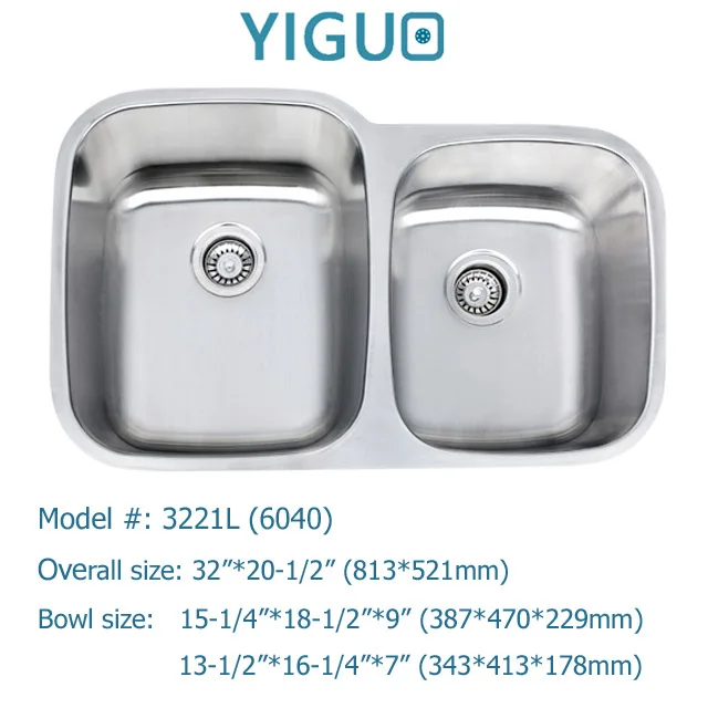 Malaysia stainless steel sink, pressed kitchen sink American style #3218 (5050)