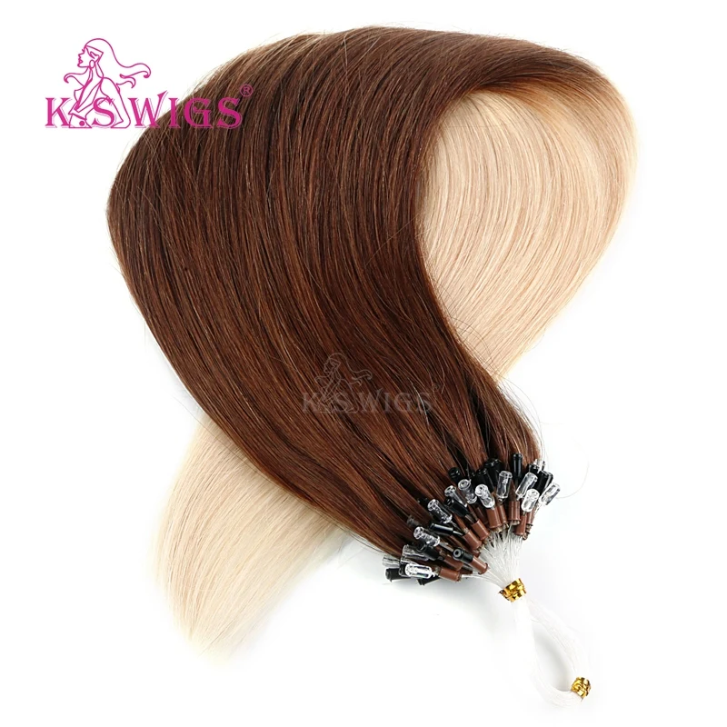 
K.S WIGS 20 Inch Micro Ring Hair Extensions For Blacks Micro Led Ring Light Ombre Micro Loop Ring Hair Extens 