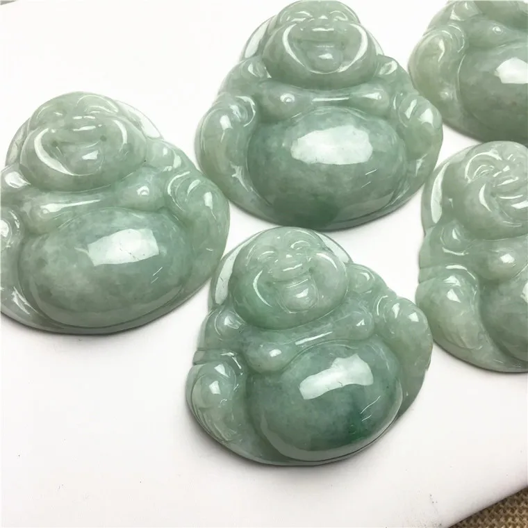 Jade buddha carving pendant for sale, laughing buddha for necklace