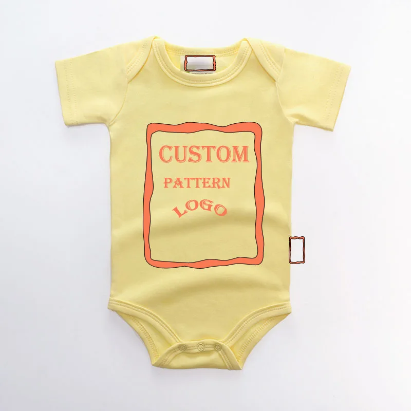 
Blank baby clothes customized logo printing short sleeve baby romper 