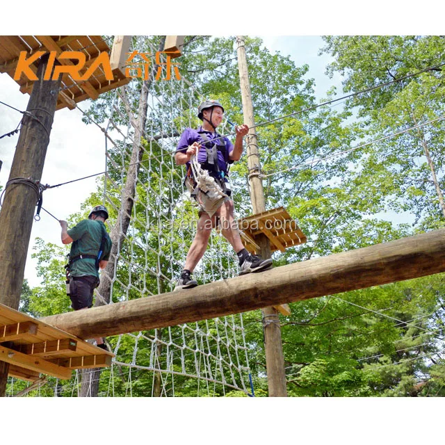 High Quality Adult/Children Interaction Ropes Course Top Tree Outdoor Obstacle Ropes Course Adventure