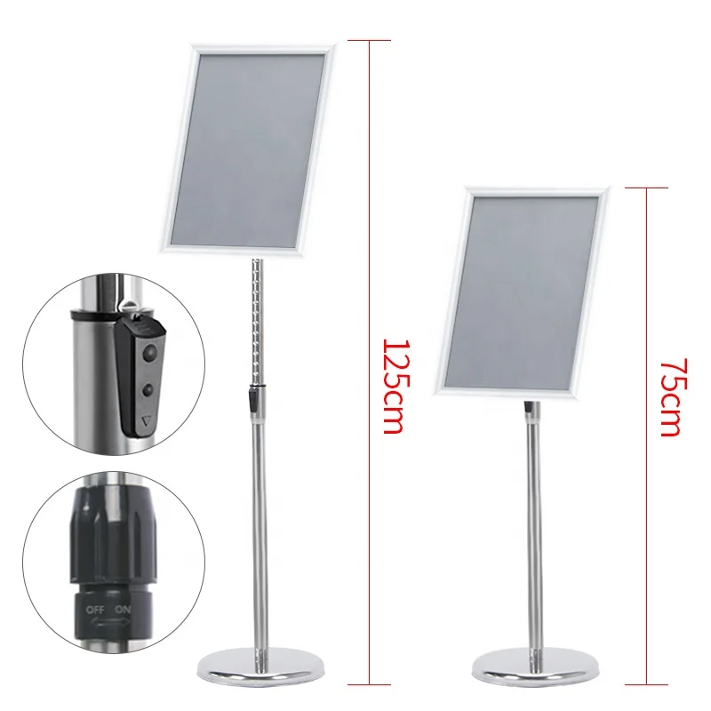 Menu Board adjustable display sign  stand with snap frame from factory