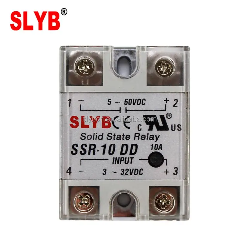 Single Phase Fotek Type Solid State Relay SSR 10DD 3-32VDC Input to 5-60VDC Output by Wenzhou Factory