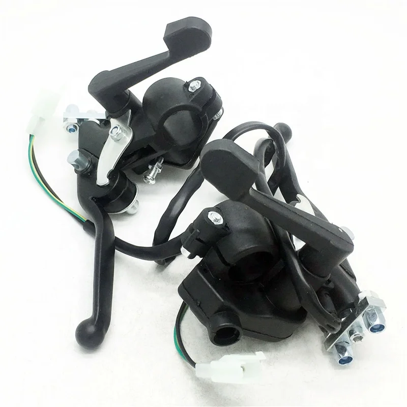 ATV Mini Moto Quad Bike Switched Thumb Throttle Twin Brake Lever