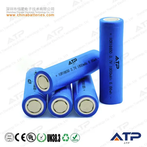 Shenzhen 18560 Battery / 1800 mAh 3.7V Clock Batteries / Li-ion Battery 18650