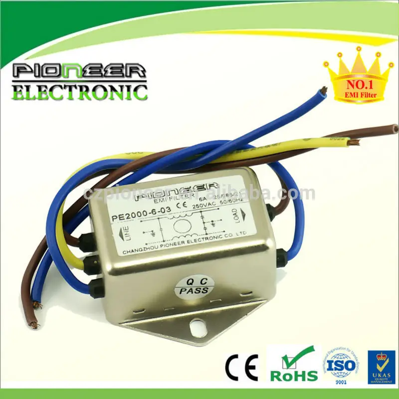 электронный 1-10A 120/250V PE2000-6-03 шум RFI