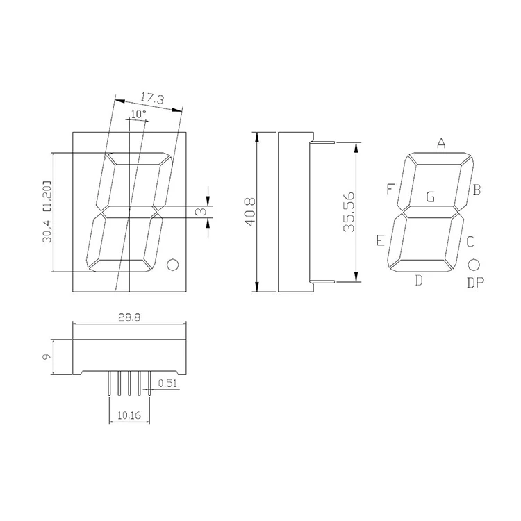 
1 bit 7 segment 1.2 inch digital tube used in bank exchange rate display board 