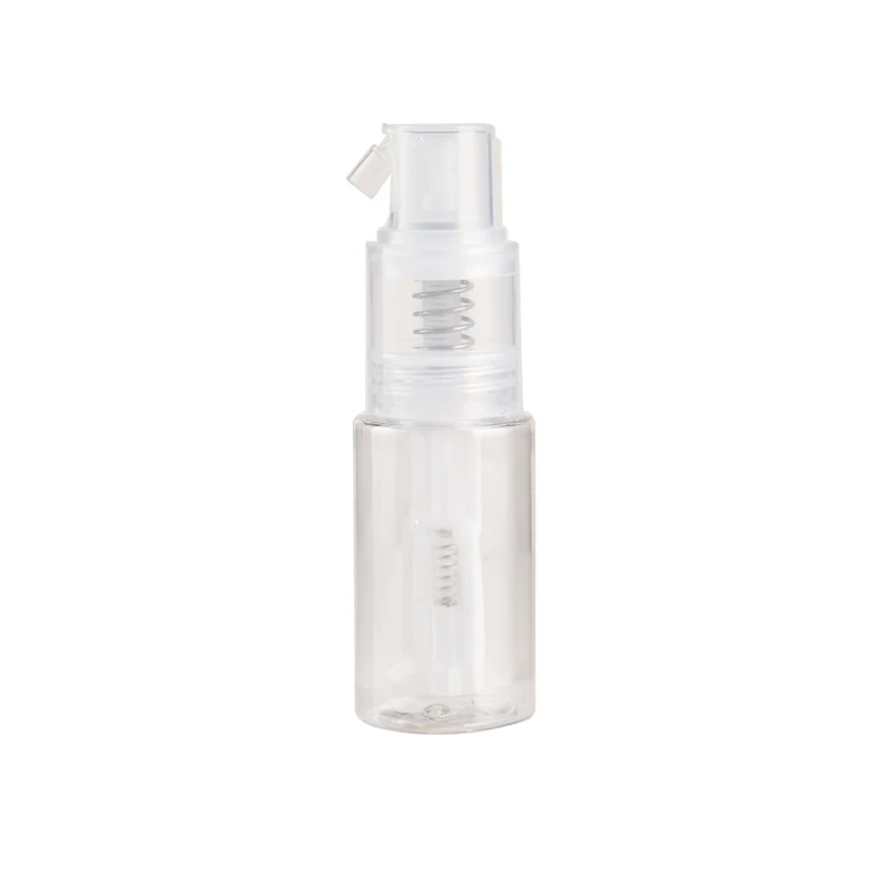 transparent 110ml Talc powder bottle with dispenser plastic spray bottles talcum powder bottles