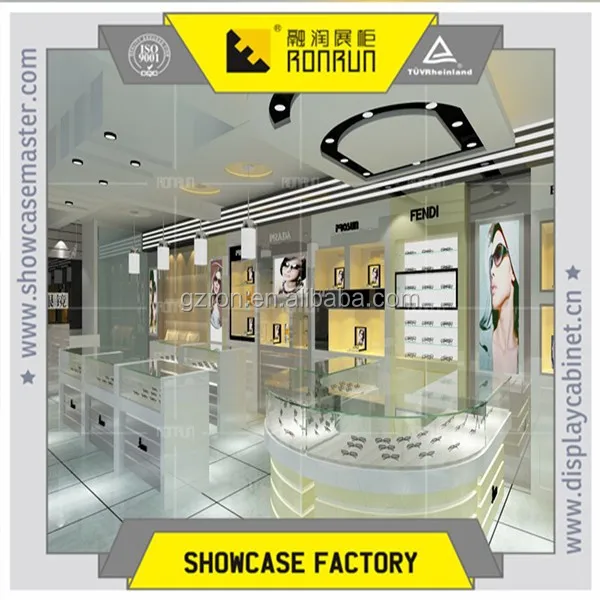Ultra clean tempered glass shelves showcase for optical glasses retail shop furniture