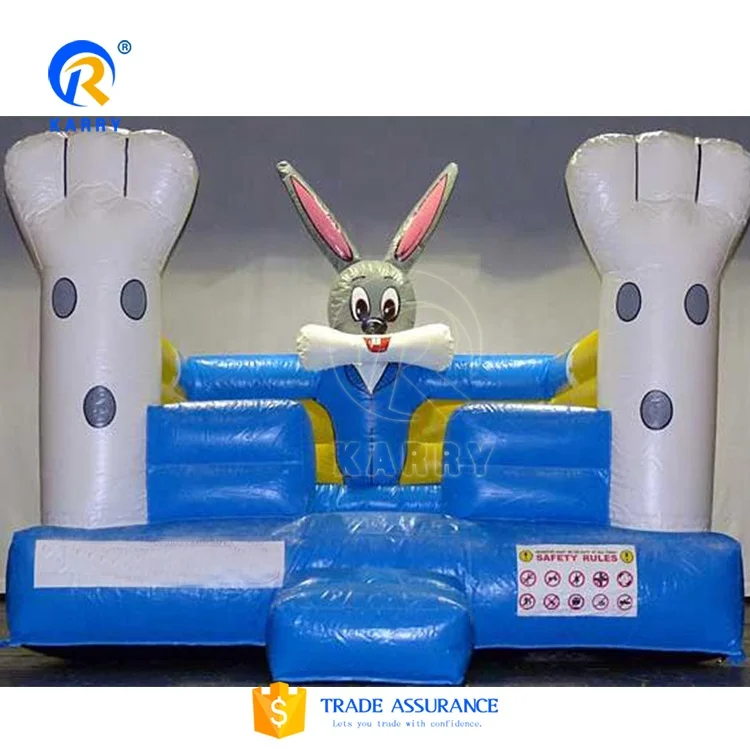 Cute and funny kids bug bunny bouncy castle trampoline rabbit bouncer combo commercial bouncy house for sale