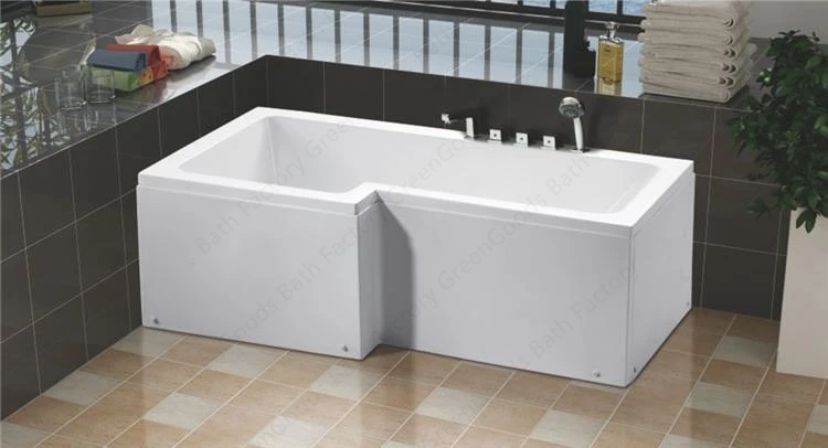 GreenGoods Bath Factory Sale L Shaped Bathtub Shower Bathroom Tub