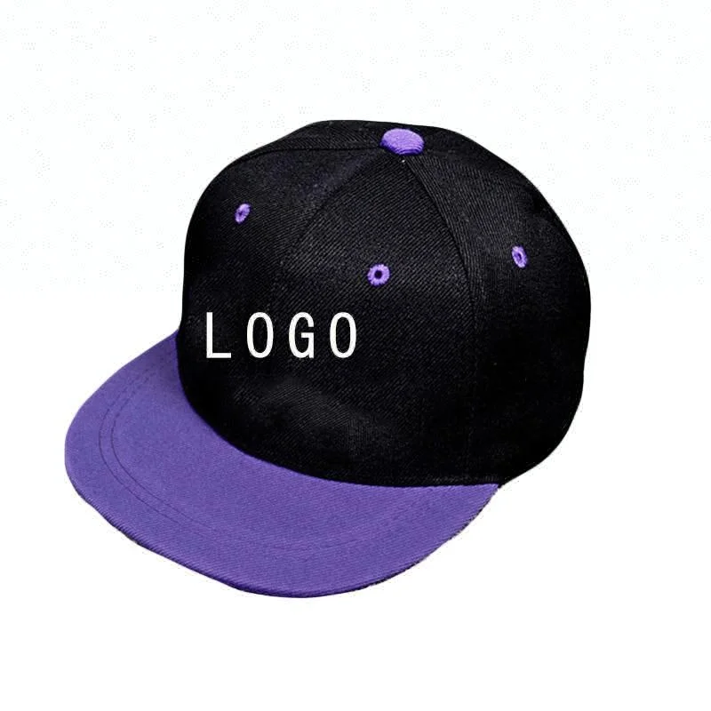 
Wholesale Customized Embroidered Purple Kids Funny Snapback Hats 