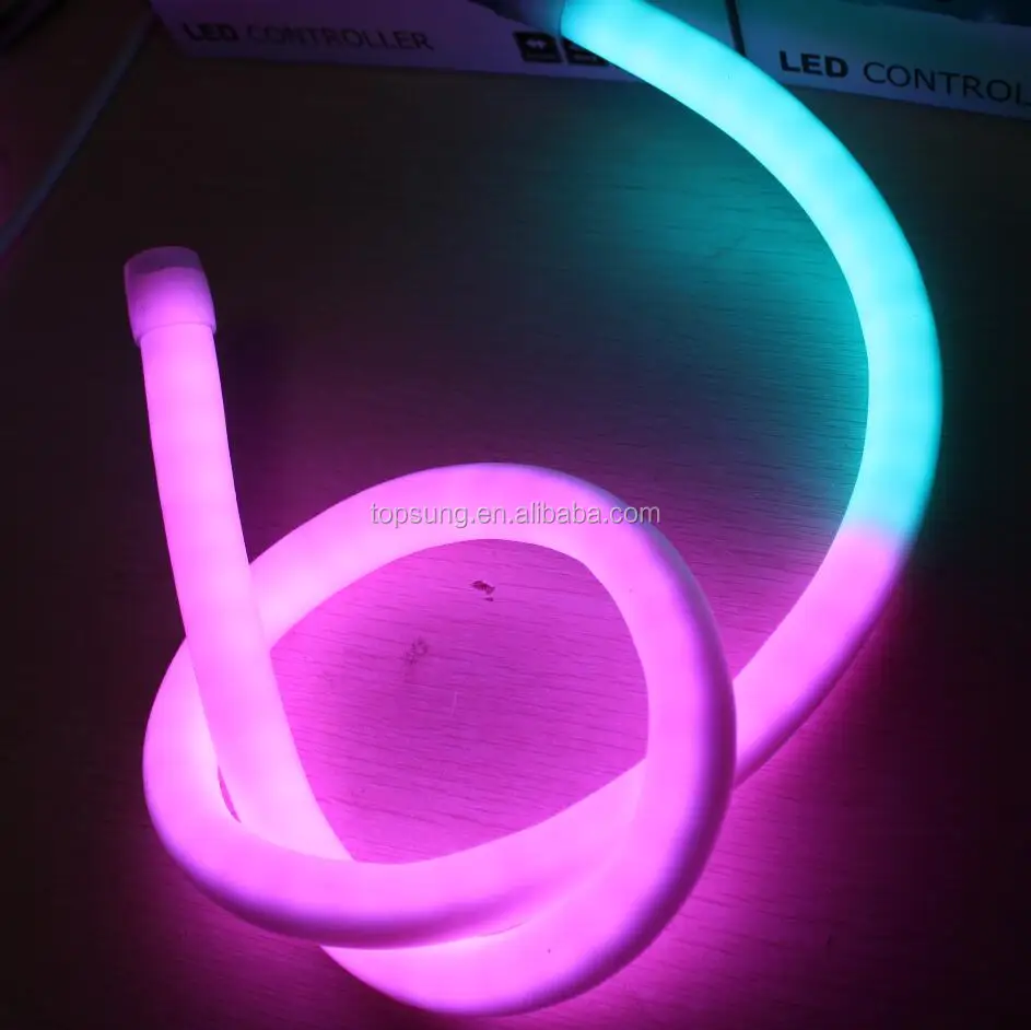 Dynamic Digital LED neo Neon flexible strip lights tube 360 degree 10 pixel per meter 24V RGB rope